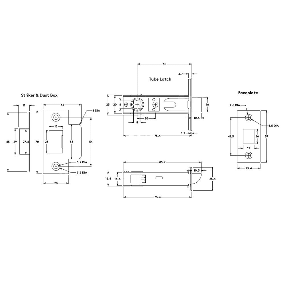Iver Oxford Door Lever on Rectangular Backplate Privacy Kit with Turn