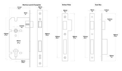 Iver Sarlat Door Lever Handle on Stepped Backplate Entrance Kit Key/Thumb