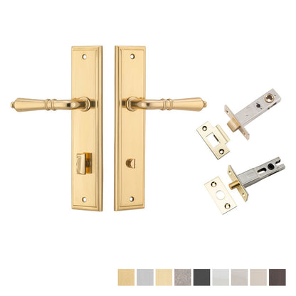 Iver Sarlat Door Lever Handle on Stepped Backplate Privacy Kit - Available in Various Finishes