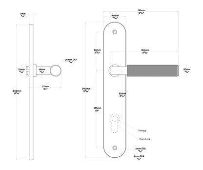 Iver Brunswick Door Lever on Rectangular Backplate Entrance Kit Key/Key