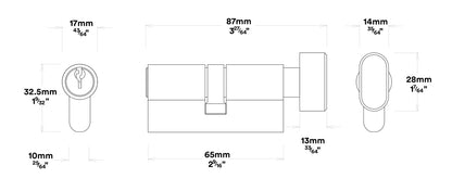 Iver Brunswick Door Lever on Oval Backplate Entrance Kit Key/Thumb - Available in Various Finishes