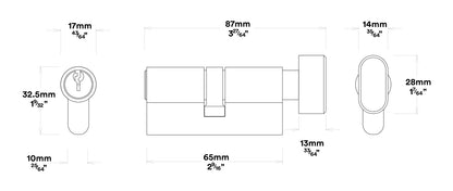 Iver Brunswick Door Lever on Chamfered Backplate Entrance Kit Key/Thumb
