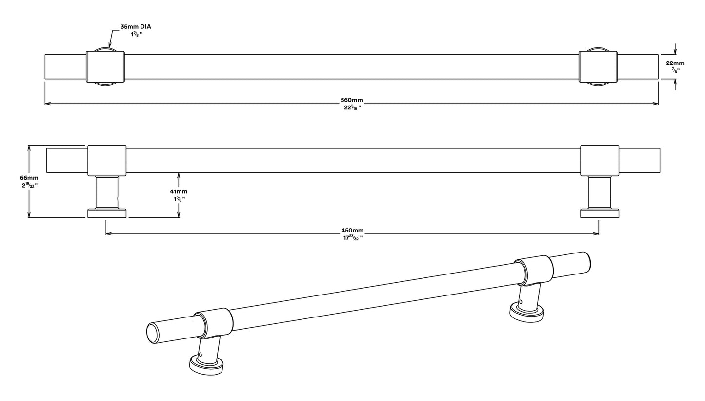 Iver Helsinki Door Pull Handle Entrance Kit Key/Thumb 450mm - Available in Various Finishes