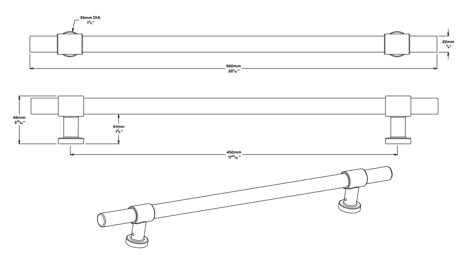 Iver Helsinki Door Pull Handle Entrance Kit Key/Thumb 450mm - Available in Various Finishes