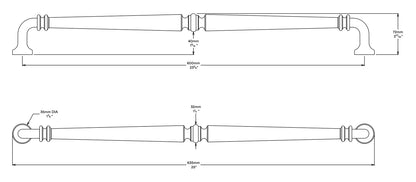 Iver Sarlat Door Pull Handle Entrance Kit Key/Key 600mm - Available in Various Finishes