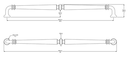 Iver Sarlat Door Pull Handle Entrance Kit Key/Thumb 600mm - Available in Various Finishes