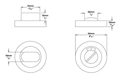 Iver Oval Privacy Turn Round with Indicator - Available in Various Finishes