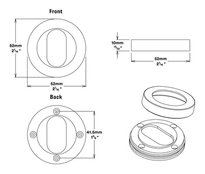 Iver Oval Escutcheon Round - Available in Various Finishes