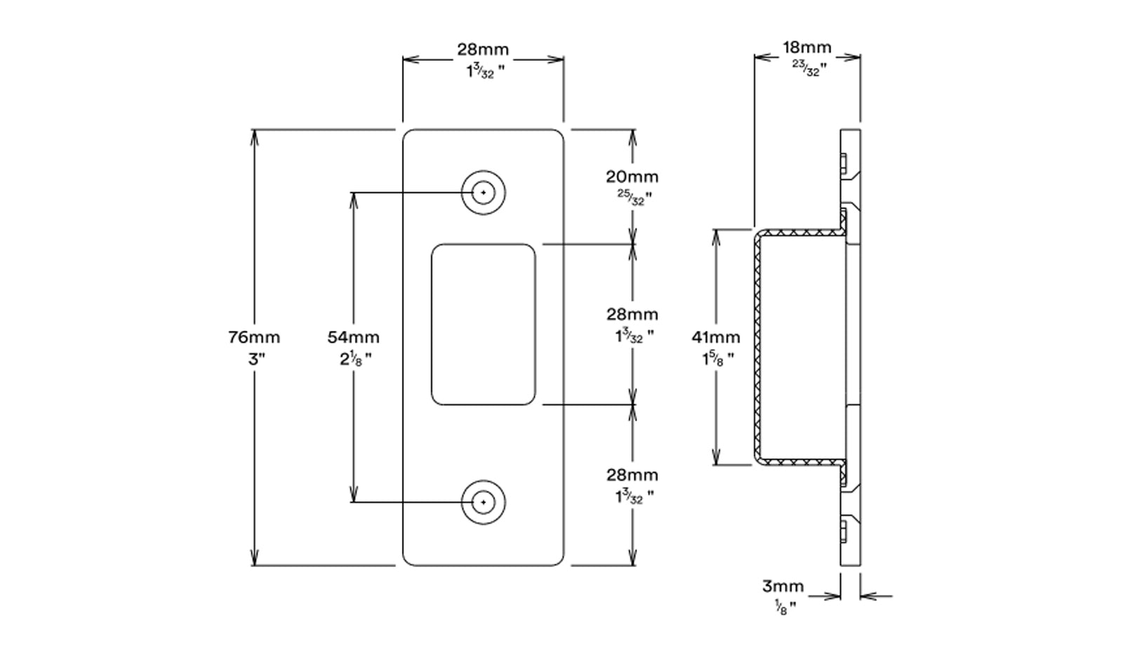 Iver Rectangular Sliding Door Edge Pull - Available in Various Finishes