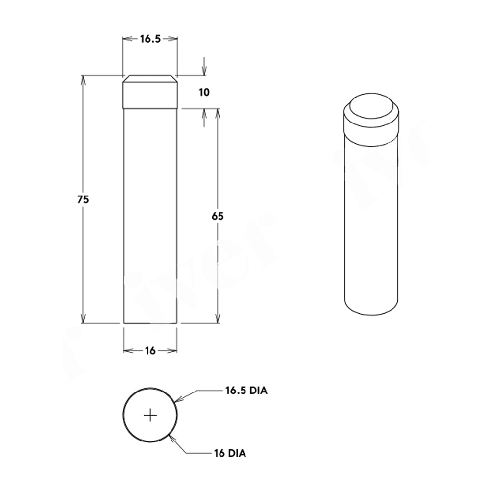 Iver Pencil Door Stop Concealed Fix - Available in Various Finishes