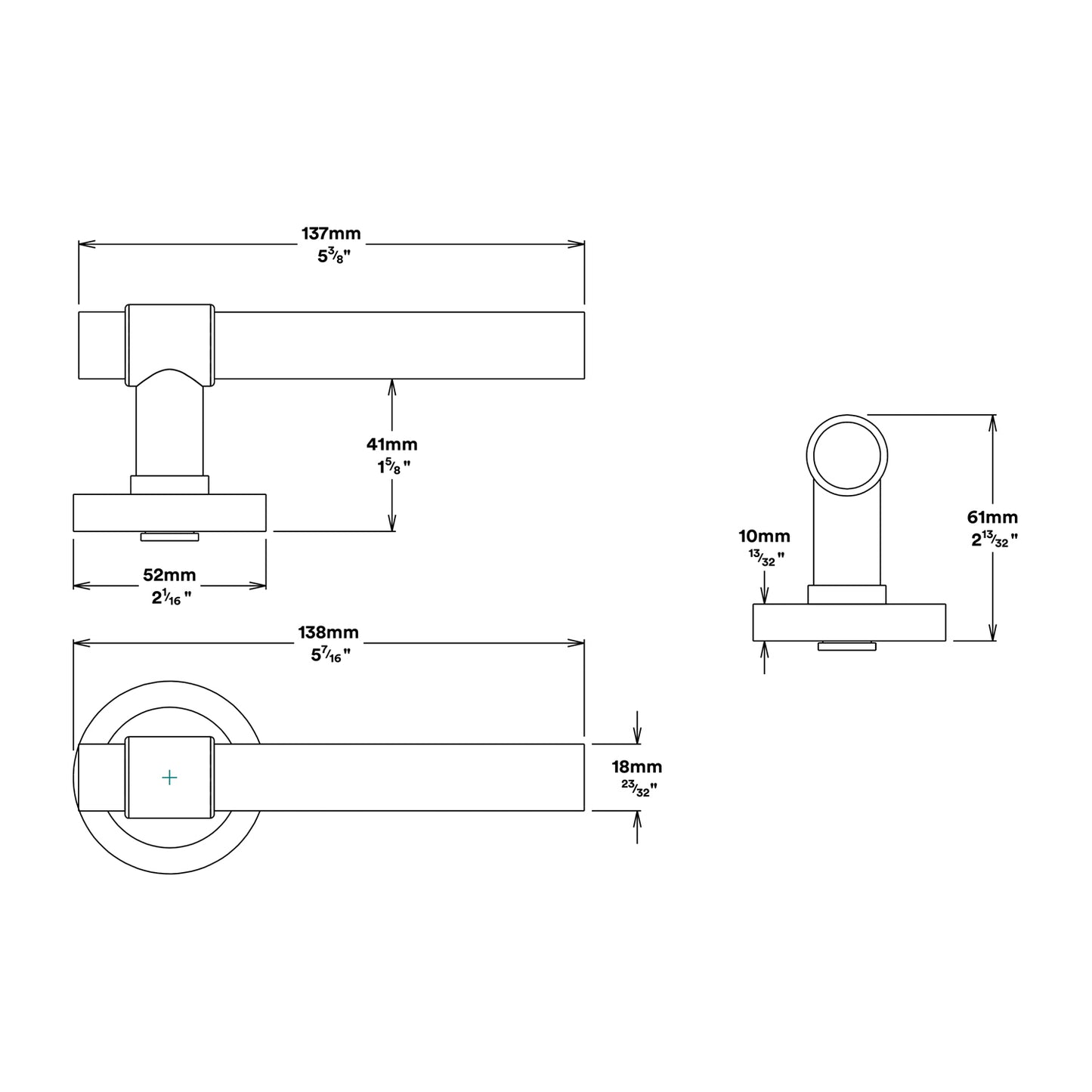 Iver Helsinki Door Lever Handle on Round Rose Passage Kit - Available in Various Finishes