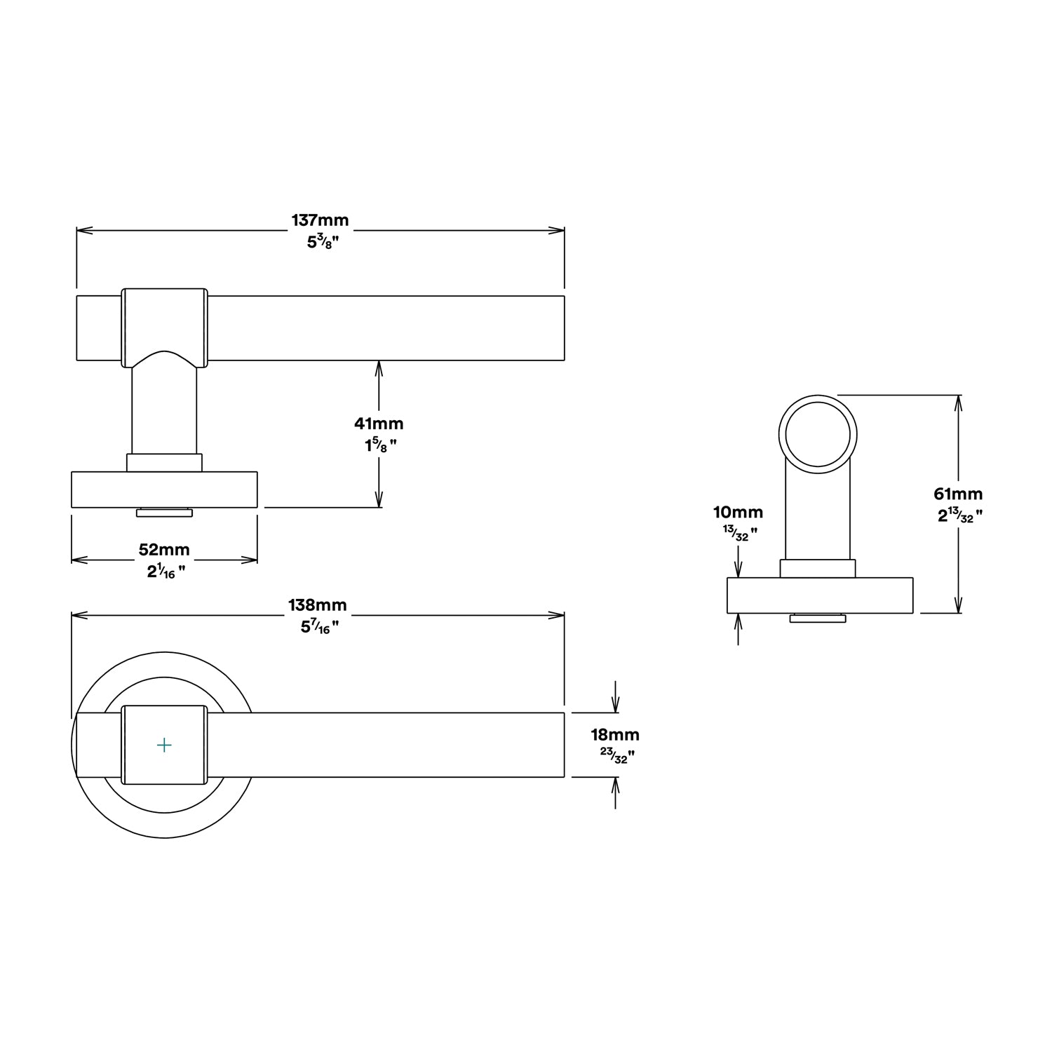 Iver Helsinki Door Lever Handle on Round Rose Privacy Kit - Available in Various Finishes