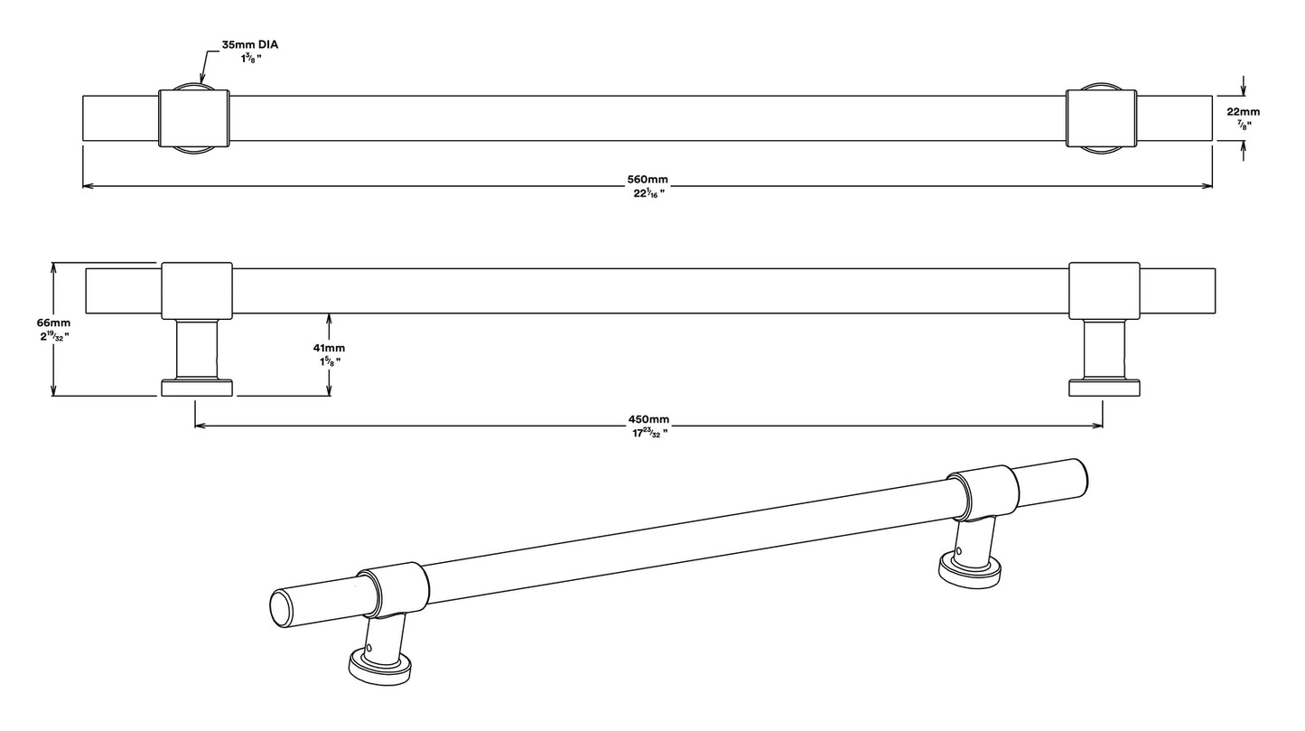 Iver Helsinki Door Pull Handle Entrance Kit Key/Key 450mm - Available in Various Finishes