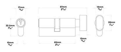 Iver Helsinki Door Pull Handle Entrance Kit Key/Thumb 600mm - Available in Various Finishes