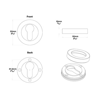 Iver Osaka Door Lever Handle on Round Rose Entrance Kit Key/Key - Available in Various Finishes