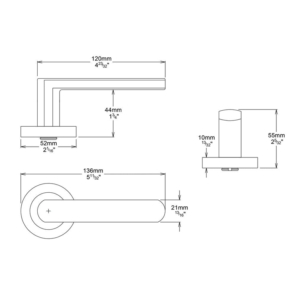 Iver Osaka Door Lever Handle on Round Rose Entrance Kit Key/Key - Available in Various Finishes