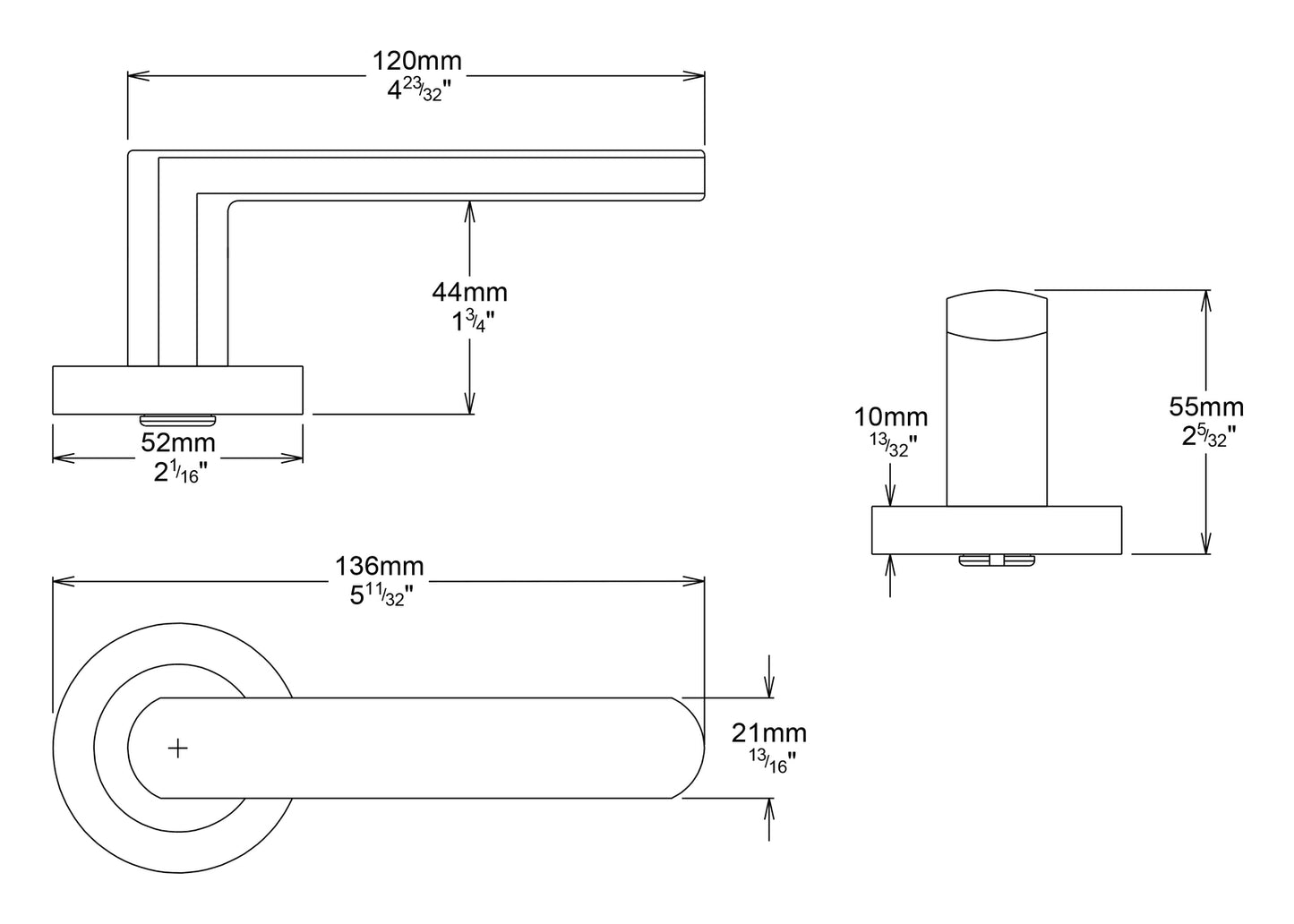 Iver Osaka Door Lever on Round Rose Entrance Kit Key/Thumb - Available in Various Finishes