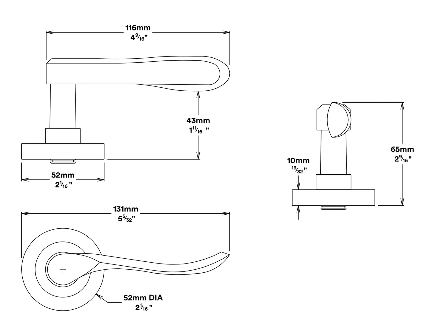Iver Stirling Door Lever Handle on Round Rose Entrance Kit Key/Key - Available in Various Finishes