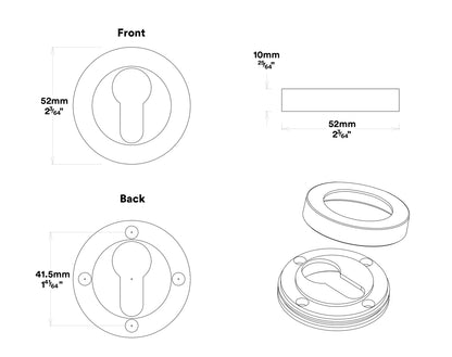 Iver Stirling Door Lever Handle on Round Rose Entrance Kit Key/Thumb - Available in Various Finishes