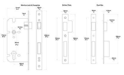 Iver Stirling Door Lever Handle on Round Rose Entrance Kit Key/Thumb - Available in Various Finishes