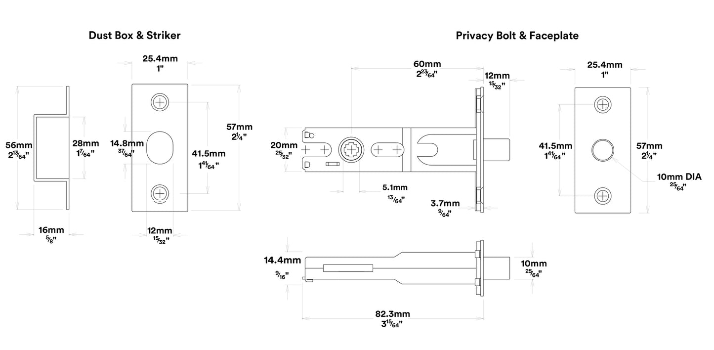 Iver Stirling Door Lever Handle on Round Rose Privacy Kit - Available in Various Finishes
