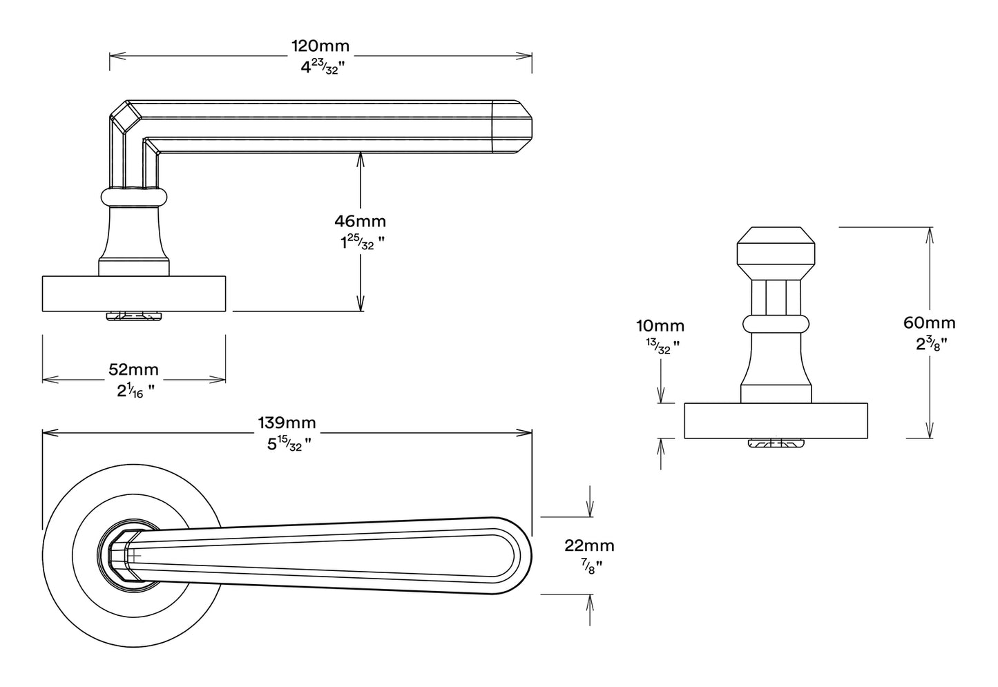 Iver Copenhagen Door Lever on Round Rose Entrance Kit Key/Key - Available in Various Finishes