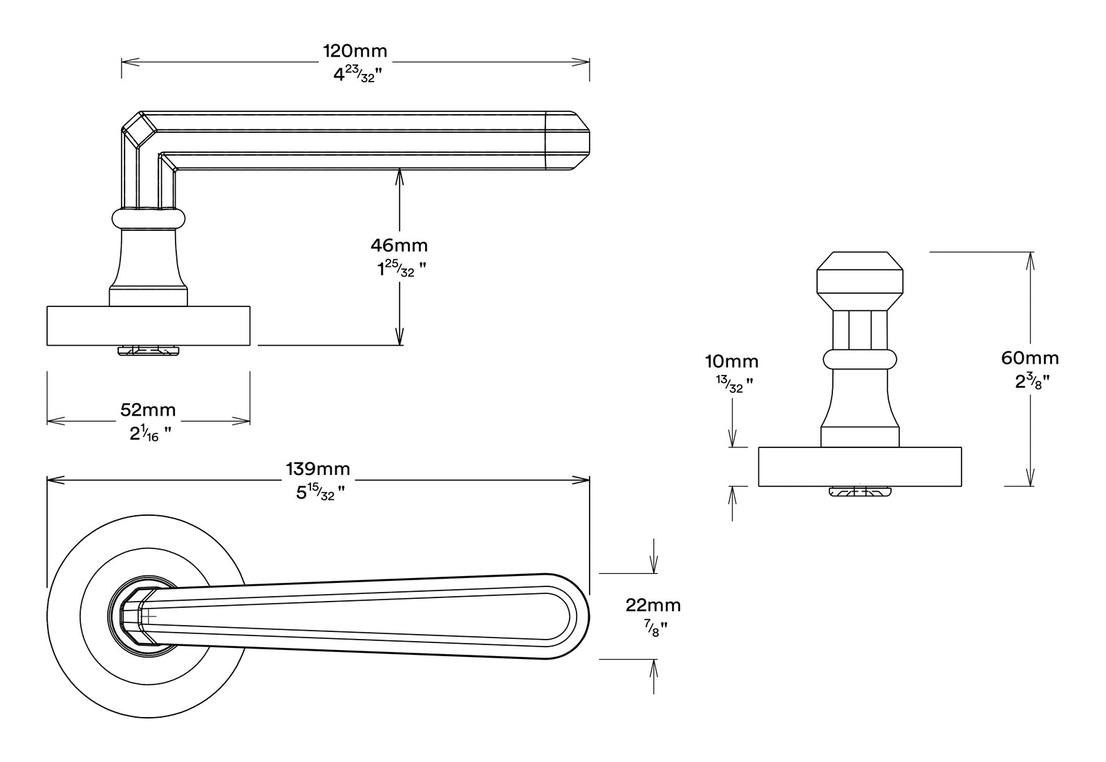 Iver Copenhagen Door Lever on Round Rose Entrance Kit Key/Key - Available in Various Finishes