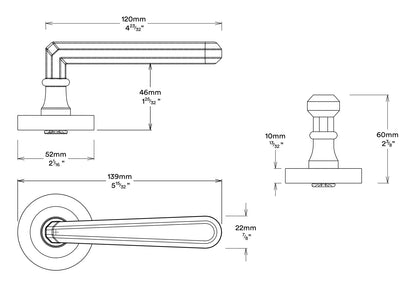 Iver Copenhagen Door Lever on Round Rose Entrance Kit Key/Key - Available in Various Finishes