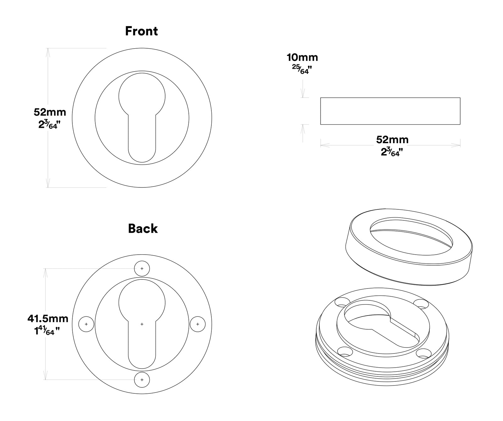 Iver Copenhagen Door Lever on Round Rose Entrance Kit Key/Key - Available in Various Finishes
