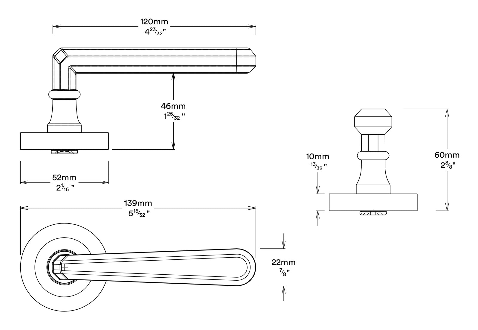 Iver Copenhagen Door Lever on Round Rose Entrance Kit Key/Thumb - Available in Various Finishes