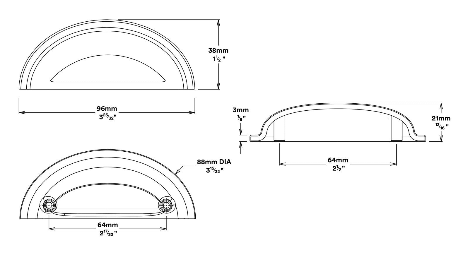 Iver Sarlat Drawer Cabinet Pull Handle - Available in Various Finishes