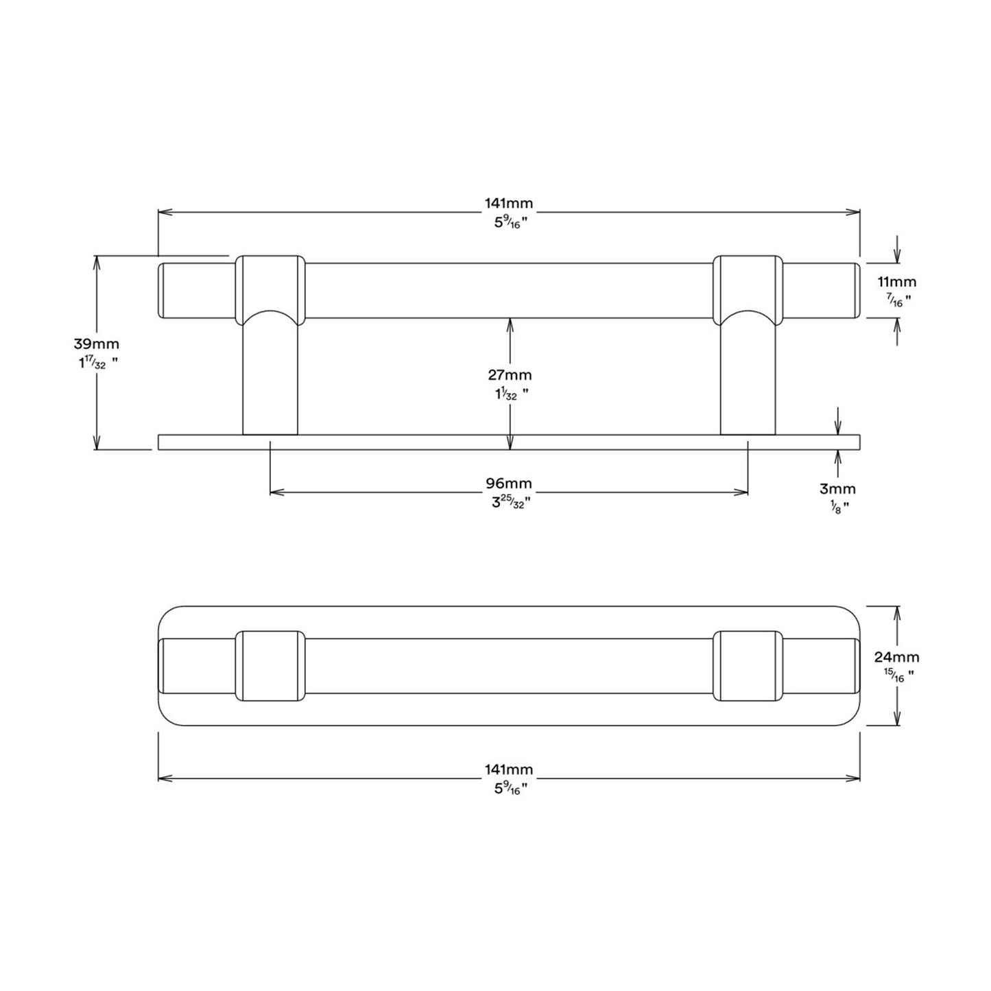 Iver Helsinki Cabinet Pull Handle with Backplate - Available in Various Finishes and Sizes