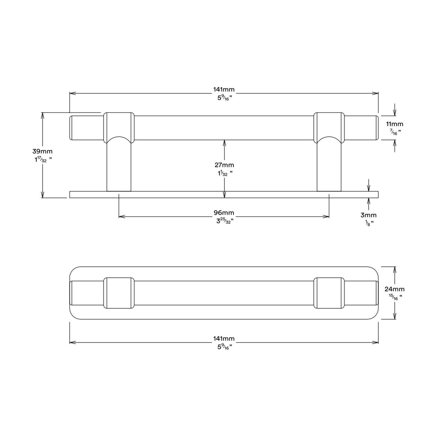 Iver Helsinki Cabinet Pull Handle with Backplate - Available in Various Finishes and Sizes