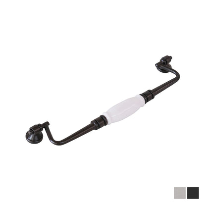 Tradco Cabinet Pull Handle White Porcelain Drop Pull - Available in Various Sizes and Finishes