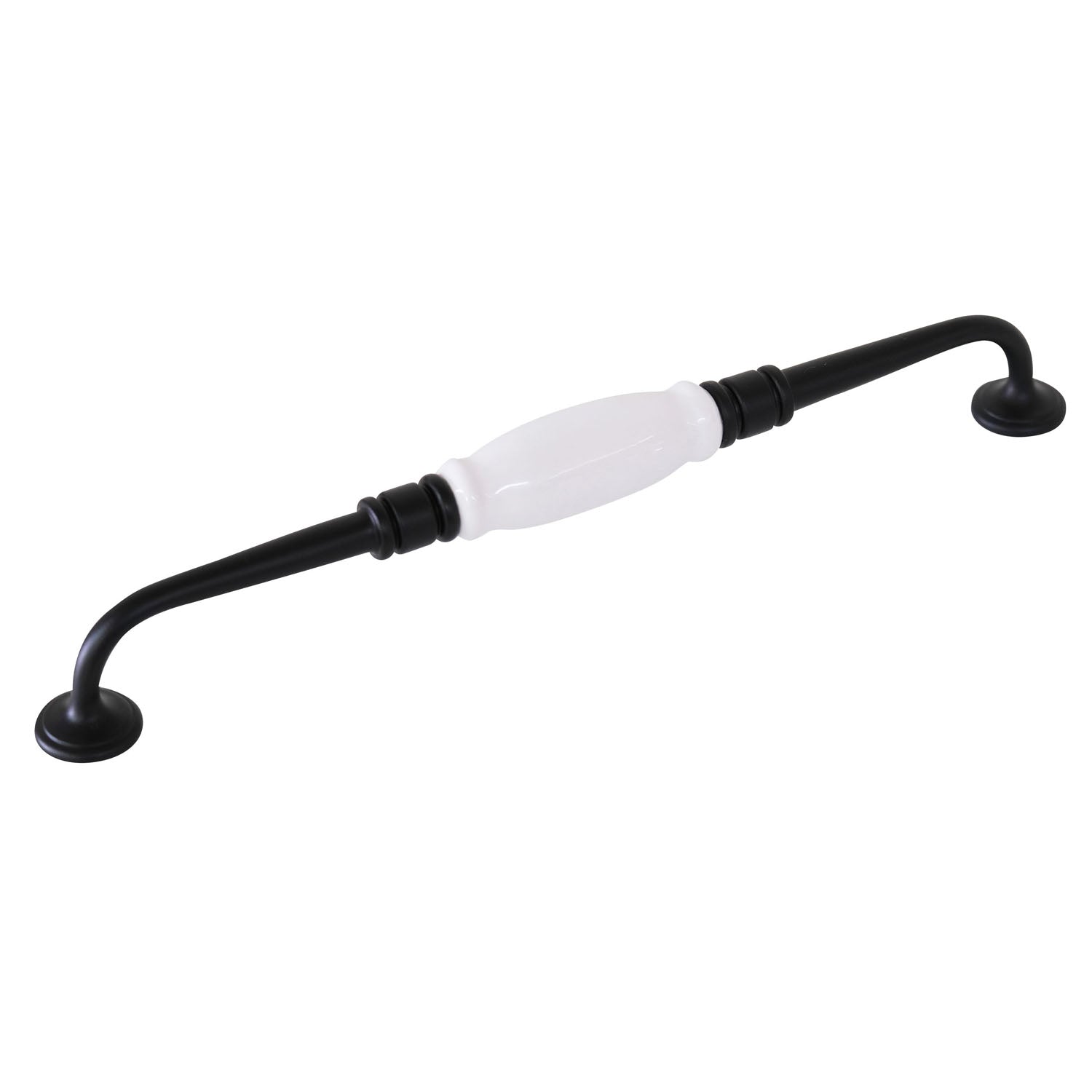 Tradco Porcelain Cabinet D Pull Handle 256mm Matt Black 21054