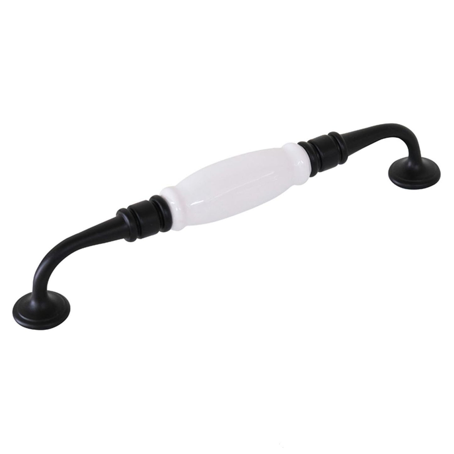 Tradco Porcelain Cabinet D Pull Handle 192mm Matt Black 21055