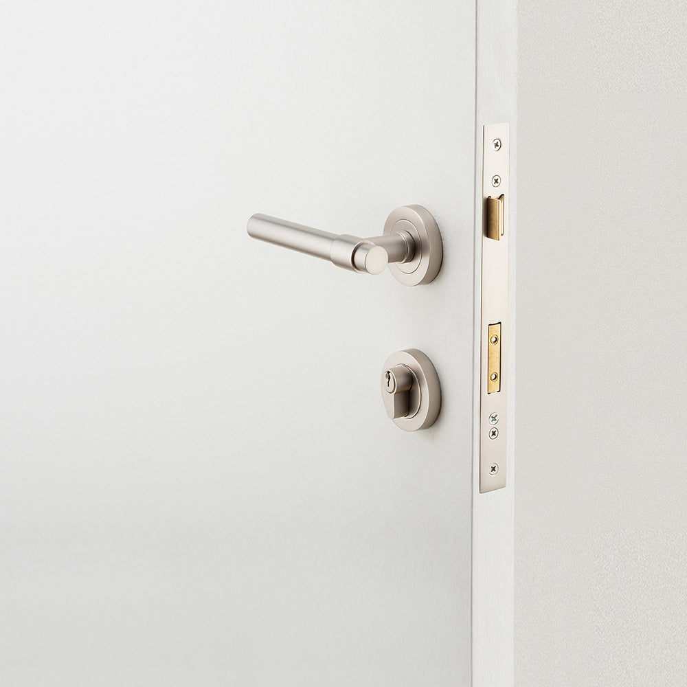 Iver Osaka Door Lever Handle on Square Rose Entrance Kit Key/Key - Available in Various Finishes
