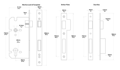 Iver Helsinki Door Lever on Square Rose Entrance Kit Key/Thumb - Available in Various Finishes