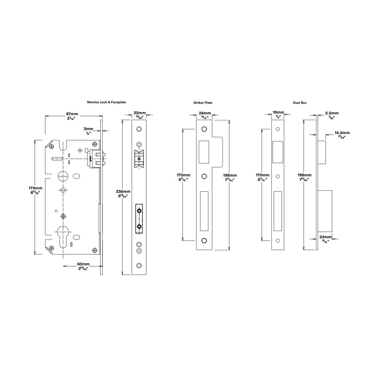 Iver Baltimore Door Pull Handle Entrance Kit Key/Key 600mm - Available in Various Finishes