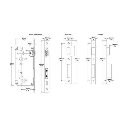 Iver Baltimore Door Pull Handle Entrance Kit Key/Key 600mm - Available in Various Finishes