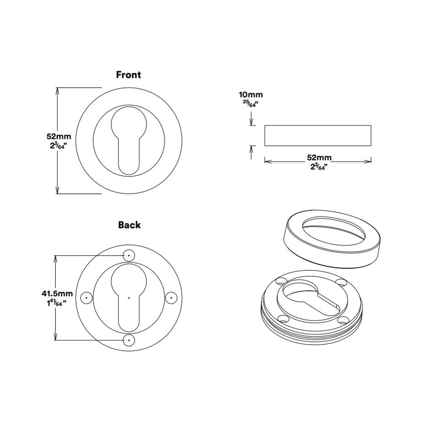 Iver Baltimore Door Pull Handle Entrance Kit Key/Key 600mm - Available in Various Finishes