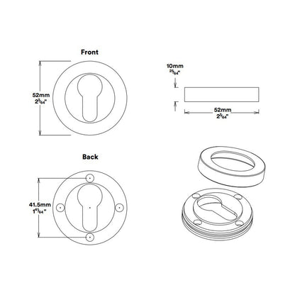 Iver Baltimore Door Pull Handle Entrance Kit Key/Key 600mm - Available in Various Finishes