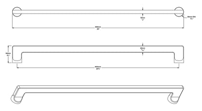 Iver Baltimore Door Pull Handle Entrance Kit Key/Thumb 600mm - Available in Various Finishes