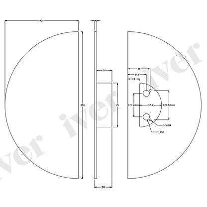 Iver Osaka Large Half Moon Cupboard Pull Handle - Available in Various Finishes
