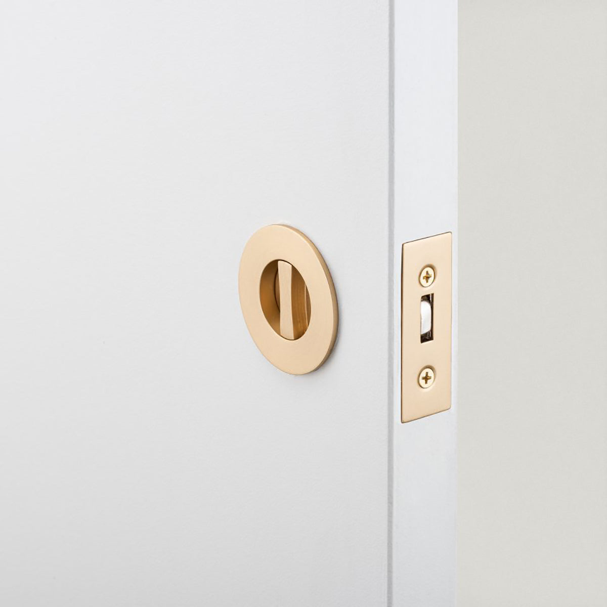 Iver Round Sliding Door Pull with Inbuilt Privacy Turn - Available in Various Finishes