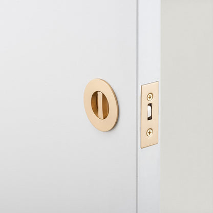 Iver Round Sliding Door Pull with Inbuilt Privacy Turn - Available in Various Finishes