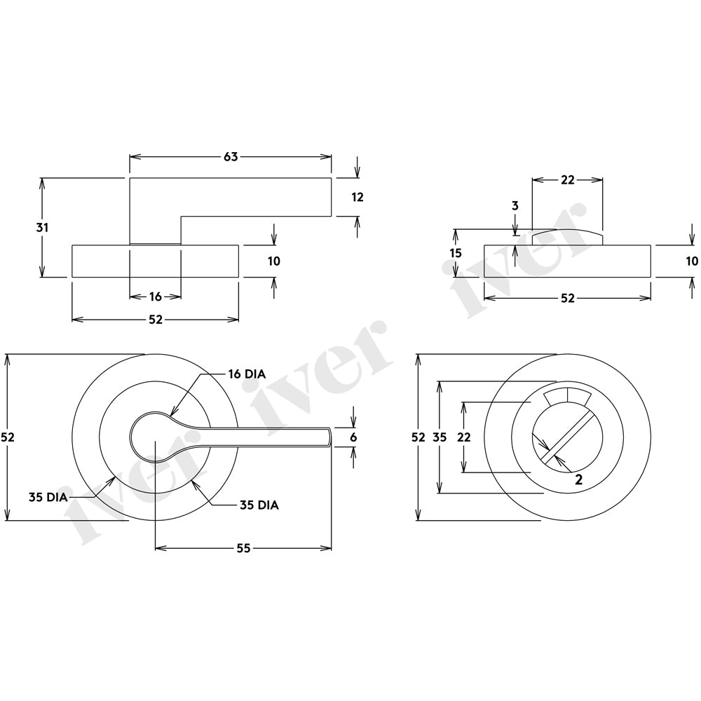 Iver Accessibility Round Privacy Turn w/ Indicator - Available in Various Finish