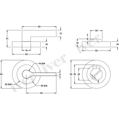 Iver Accessibility Round Privacy Turn w/ Indicator - Available in Various Finish