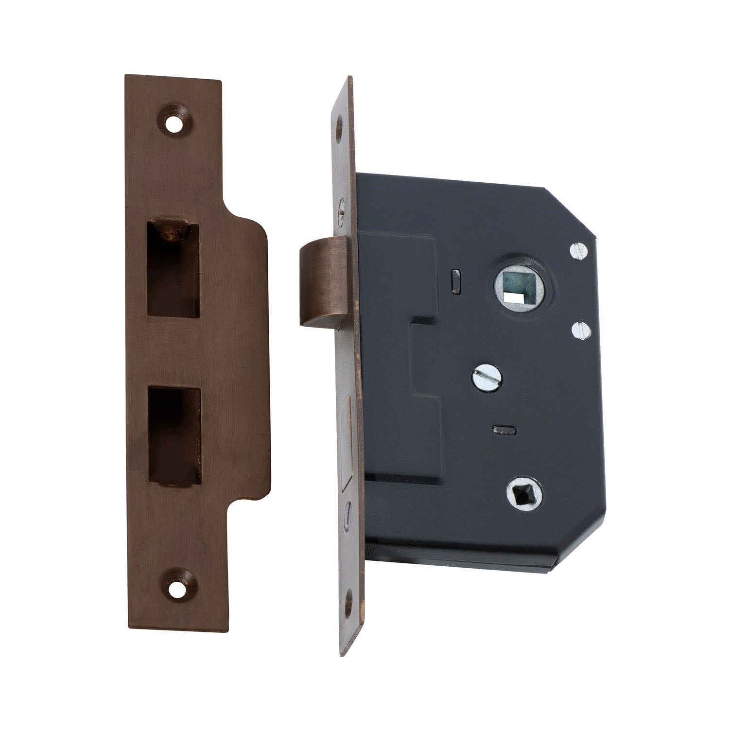 Tradco 2202AB Privacy Mortice Lock Antique Brass 44mm