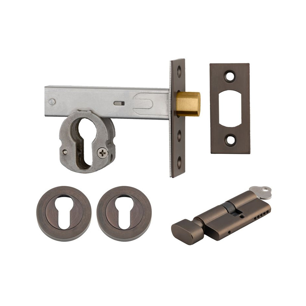 Iver Euro Mortice Deadbolt Kit 60mm Key/Thumb with Round Escutcheon - Available in Various Finishes